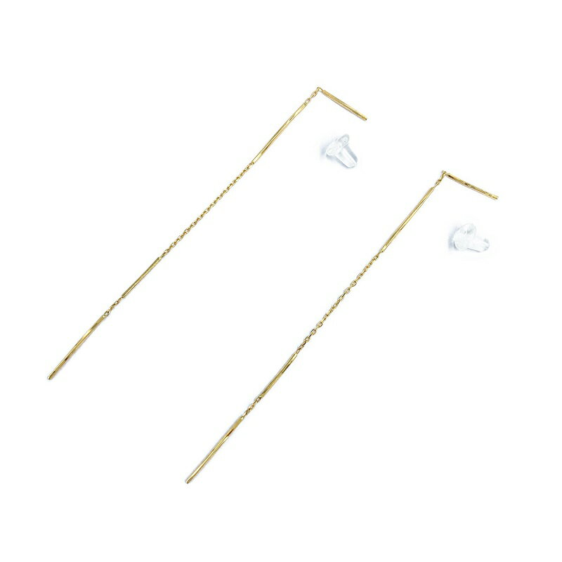 【ふるさと納税】＜ 甲府ジュエリー ＞ ピアス ジュエリー アクセサリー レディース K18 ゴールド バー チェーン アメリカピアス ギフト プレゼント 鑑別書付 保証書付 k115-047 サムネイル3