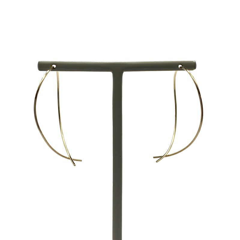 【ふるさと納税】＜ 甲府ジュエリー ＞ ピアス ジュエリー レディース アクセサリー K14 ゴールドフィルド ドロップフープピアス ツユ型 モチーフピアス シンプル 上品 大人 ギフト プレゼント 巾着付 保証書付 k115-071 サムネイル2