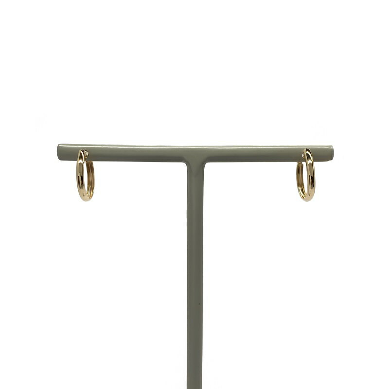 【ふるさと納税】＜ 甲府ジュエリー ＞ ピアス ジュエリー レディース メンズ アクセサリー ユニセックス K10 10金 イエローゴールド 甲丸 クロッシング フープピアス 小ぶり ギフト プレゼント 巾着付 保証書付 k115-073 サムネイル2