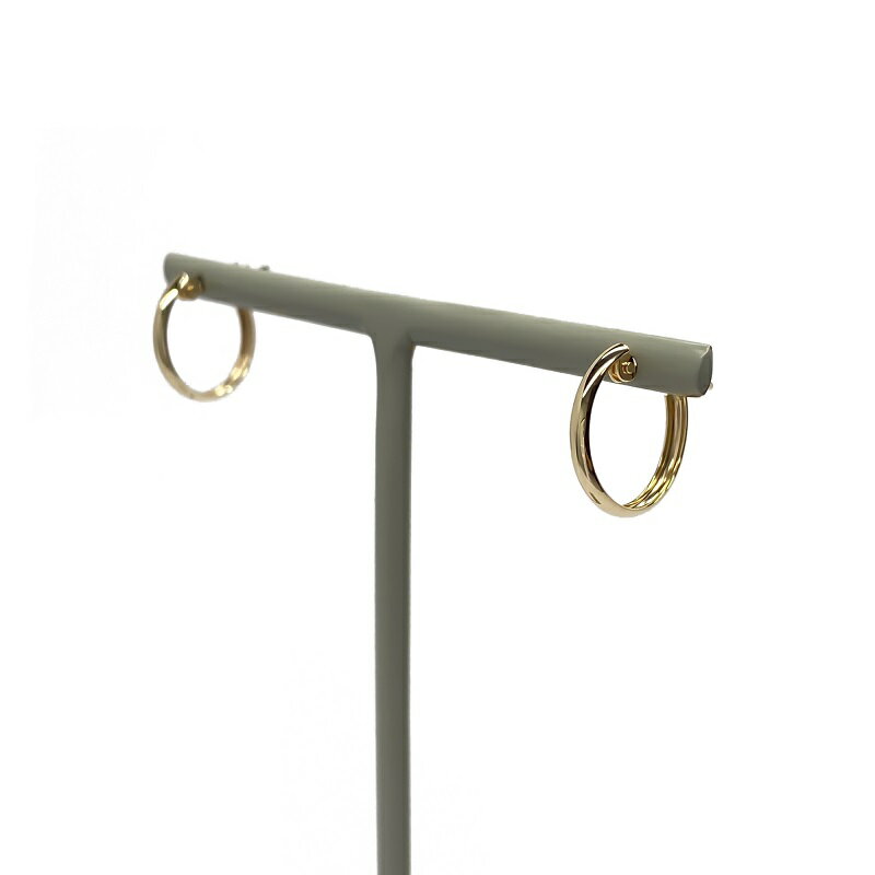 【ふるさと納税】＜ 甲府ジュエリー ＞ ピアス ジュエリー レディース メンズ アクセサリー ユニセックス K10 10金 イエローゴールド 甲丸 クロッシング フープピアス 小ぶり ギフト プレゼント 巾着付 保証書付 k115-073 サムネイル3