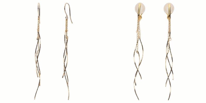 【ふるさと納税】＜ 甲府ジュエリー ＞ ピアス イヤリング ジュエリー レディース アクセサリー 選べる種類 K14 ゴールドフィルド ロング ウェーブ 華やか ギフト プレゼント 保証書付 k115-109 サムネイル2