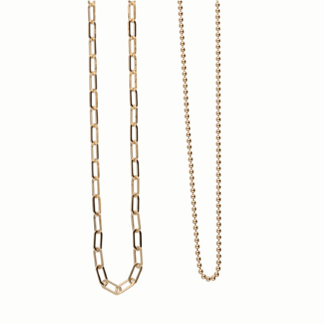 【ふるさと納税】＜ 甲府ジュエリー ＞ ネックレス ペンダント レディース ジュエリー アクセサリー K18 イエローゴールド スクエアカットチェーン ボールチェーン 2点セット カジュアル エレガント ギフト プレゼント ネックレスケース付 鑑別書付 保証書付 k115-120 サムネイル2