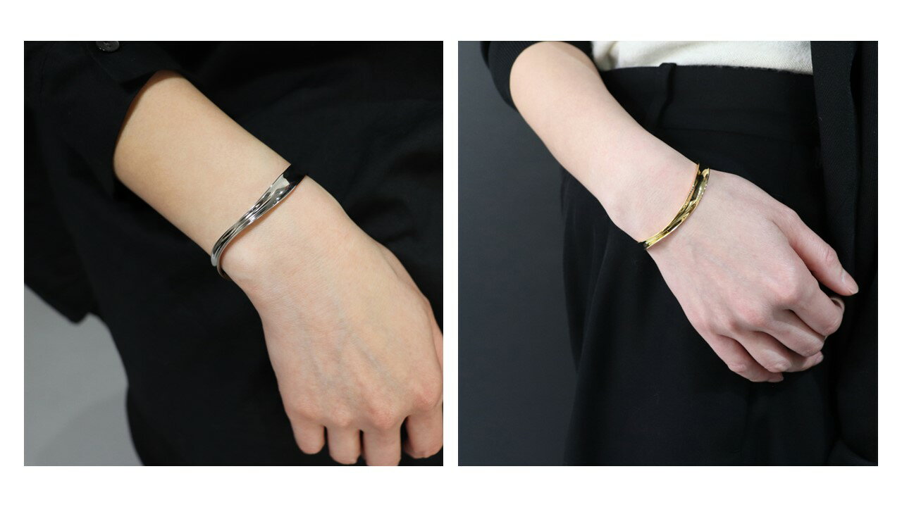 【ふるさと納税】＜ 甲府ジュエリー ＞ バングル ブレスレット ジュエリー レディース アクセサリー SV925 選べるカラー シルバー ゴールドメッキ ロジウムメッキ メンズライク ギフト ラッピング 巾着付 保証書付 k115-118 サムネイル3