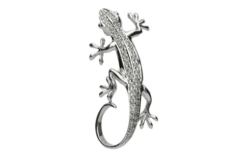 【ふるさと納税】＜ 甲府ジュエリー ＞ ブローチ タックブローチ ジュエリー アクセサリー レディース メンズ K18 WG ダイヤモンド 0.26ct ヤモリ ギフト プレゼント ジュエリーケース付 保証書付 k118-057 サムネイル2