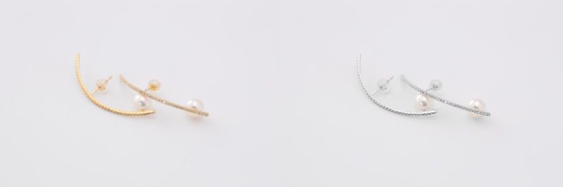 【ふるさと納税】＜ 甲府ジュエリー ＞ ピアス ジュエリー レディース アクセサリー ダイヤモンド 計0.36ct 選べる地金 K18 イエローゴールド PT950 プラチナ ロングピアス 華やか 曲線 上品 普段使い ギフト プレゼント ジュエリーケース付 保証書付 k118-134 サムネイル2