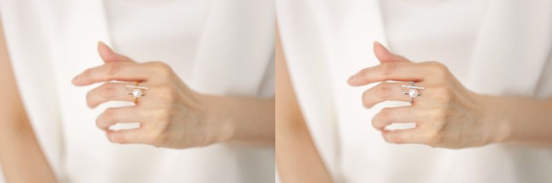 【ふるさと納税】＜ 甲府ジュエリー ＞ 指輪 リング ジュエリー アクセサリー レディース ダイヤモンド 0.13ct アコヤ真珠 フリーサイズ 11号〜13号相当 選べる地金 K18 イエローゴールド PT950 プラチナ 縦長 ギフト プレゼント ジュエリーケース付 保証書付 k118-138 サムネイル3