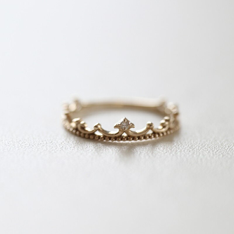【ふるさと納税】＜ 甲府ジュエリー ＞ リング レディース ジュエリー アクセサリー ダイヤモンド 0.01ct K10 YG 王冠 ギフト プレゼント 専用ケース付 鑑別書付 保証書付 k122-071 サムネイル2