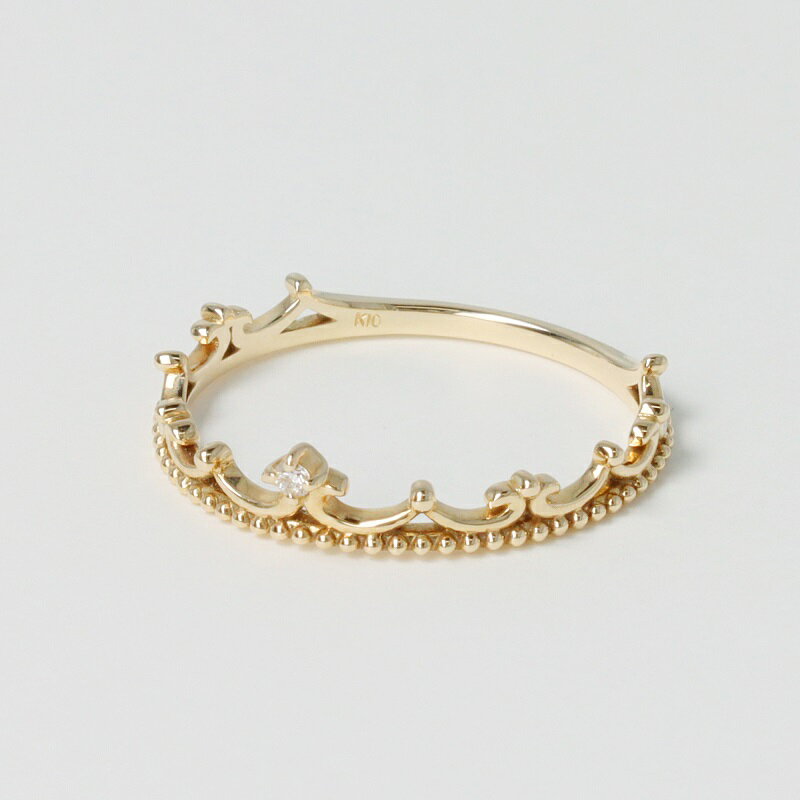 【ふるさと納税】＜ 甲府ジュエリー ＞ リング レディース ジュエリー アクセサリー ダイヤモンド 0.01ct K10 YG 王冠 ギフト プレゼント 専用ケース付 鑑別書付 保証書付 k122-071 サムネイル3
