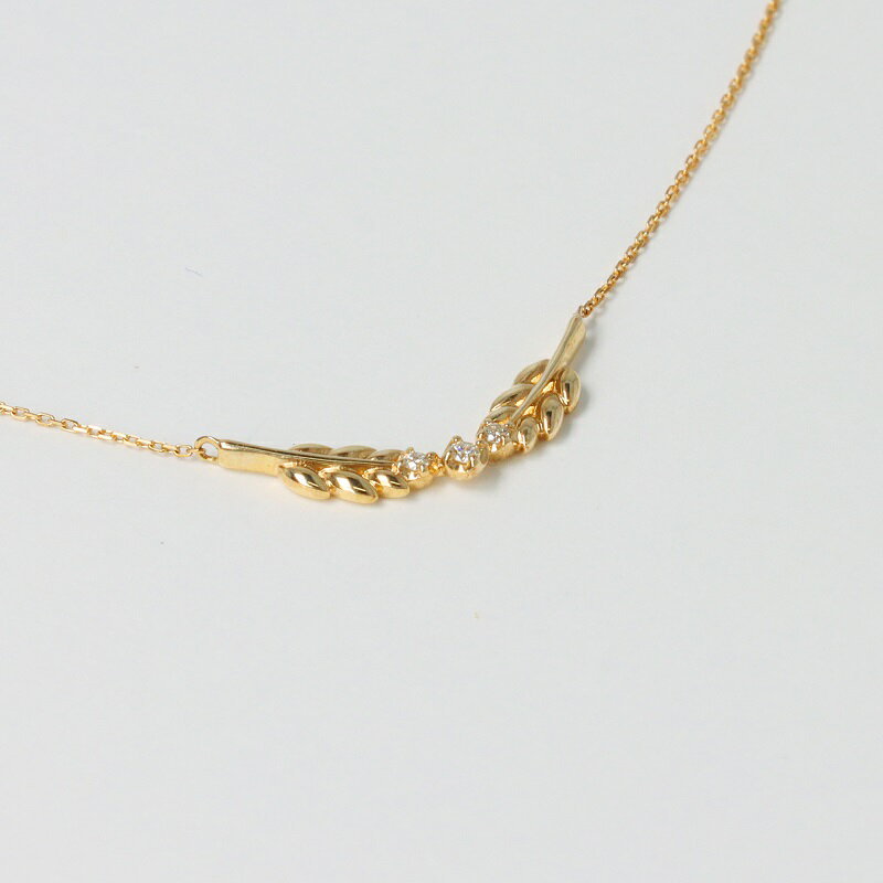 【ふるさと納税】＜ 甲府ジュエリー ＞ ネックレス レディース ジュエリー アクセサリー ダイヤモンド 0.02ct イエローゴールド K10 YG 月桂樹 ギフト プレゼント 専用ケース付 鑑別書付 保証書付 k122-078 サムネイル3