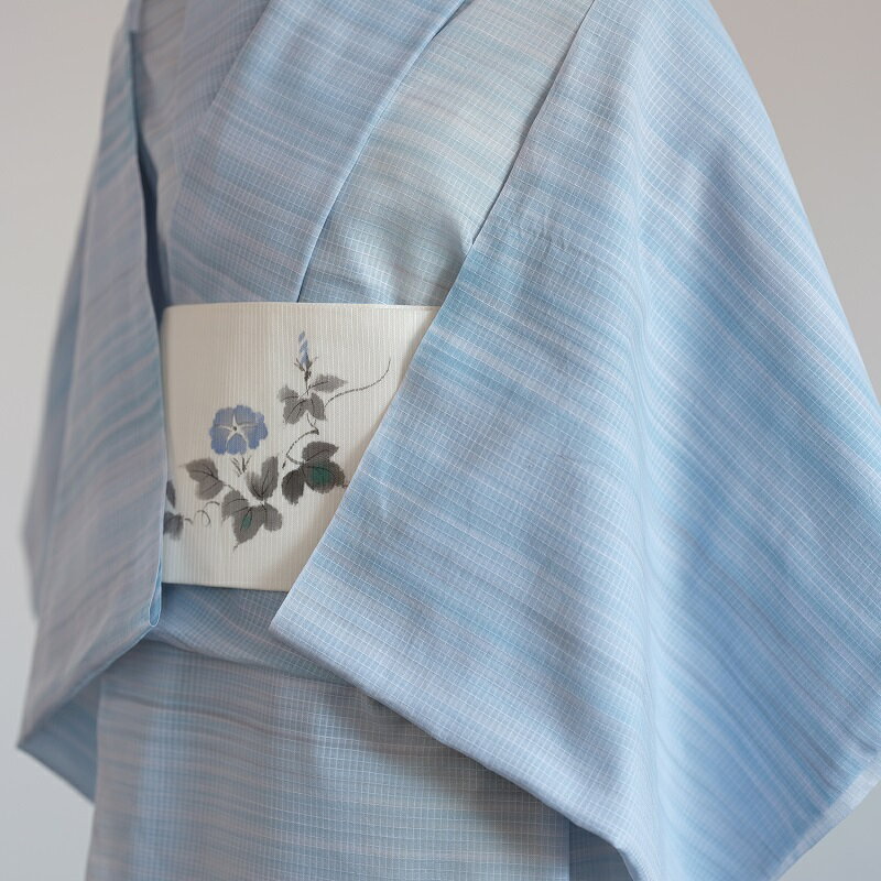 【ふるさと納税】浴衣 夏着物 仕立て 手作り オーダーメイド 手染め 水色 綿 引き染 k112-013 サムネイル3