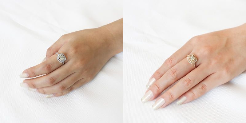 【ふるさと納税】＜ 甲府ジュエリー ＞ リング 指輪 ジュエリー レディース アクセサリー ダイヤモンド 天然 1.0ct 大粒 計1.35ct 選べる地金 PT900 プラチナ K18 イエローゴールド プリンセスカット ギフト プレゼント ジュエリーケース付 鑑定書付 保証書付 k109-082 サムネイル3