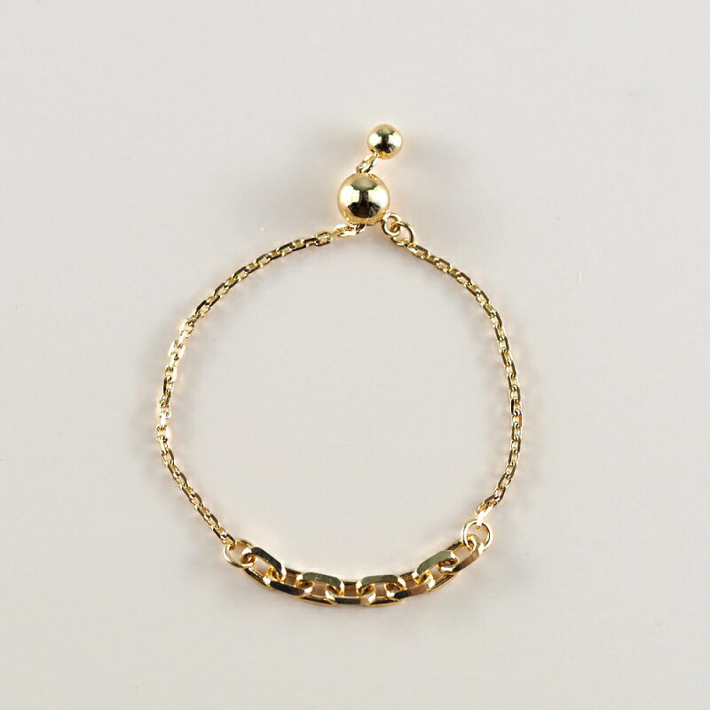 【ふるさと納税】＜ 甲府ジュエリー ＞ リング K18 指輪 ジュエリー アクセサリー レディース イエローゴールド フリーサイズ 小豆 チェーンリング ギフト プレゼント 誕生日 保証書 ジュエリーケース ショッパー付 k107-132 - 画像2