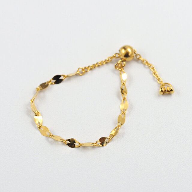 【ふるさと納税】＜ 甲府ジュエリー ＞ リング 指輪 ジュエリー アクセサリー レディース K24 ピュアゴールド ペタル チェーンリング フリーサイズ 黄金色 普段使い 重ね付け ギフト プレゼント 誕生日 ジュエリーケース 保証書付 k107-177 - 画像3