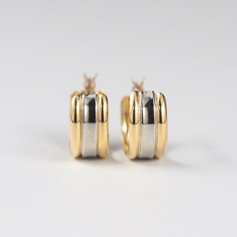 【ふるさと納税】＜ 甲府ジュエリー ＞ ピアス ジュエリー アクセサリー レディース K18 イエローゴールド Pt900 プラチナ グランド 2色 コンビピアス モダン ギフト プレゼント 誕生日 ジュエリーケース付 保証書付 k107-179 サムネイル2