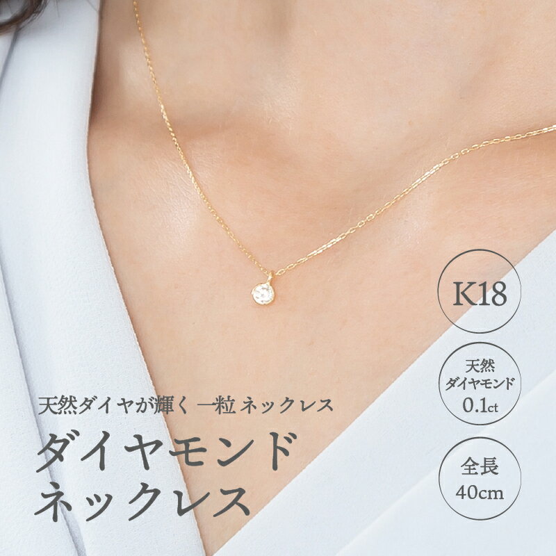 【ふるさと納税】＜ 甲府ジュエリー ＞ ネックレス ペンダント ジュエリー アクセサリー レディース K18 ダイヤモンド 0.1カラット 天然 贈り物 ギフト プレゼント ジュエリーケース付 鑑別書付 保証書付 k107-014 サムネイル2