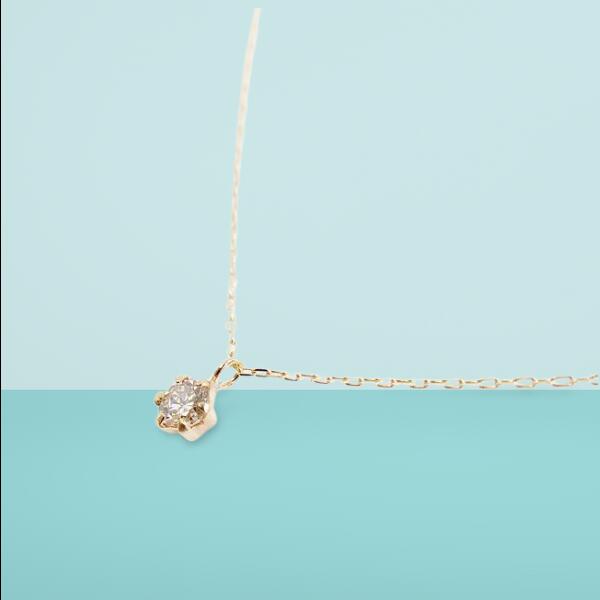 【ふるさと納税】＜ 甲府ジュエリー ＞ ネックレス ペンダント ジュエリー レディース アクセサリー ダイヤモンド 0.08ct K10 イエローゴールド 1粒ジュエリー プチネックレス ジュエリーケース付 鑑別付 保証書付 k131-087 サムネイル2