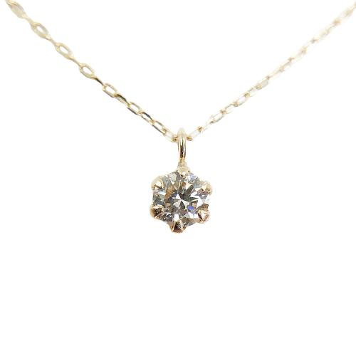【ふるさと納税】＜ 甲府ジュエリー ＞ ネックレス ペンダント ジュエリー レディース アクセサリー ダイヤモンド 0.08ct K10 イエローゴールド 1粒ジュエリー プチネックレス ジュエリーケース付 鑑別付 保証書付 k131-087 サムネイル3