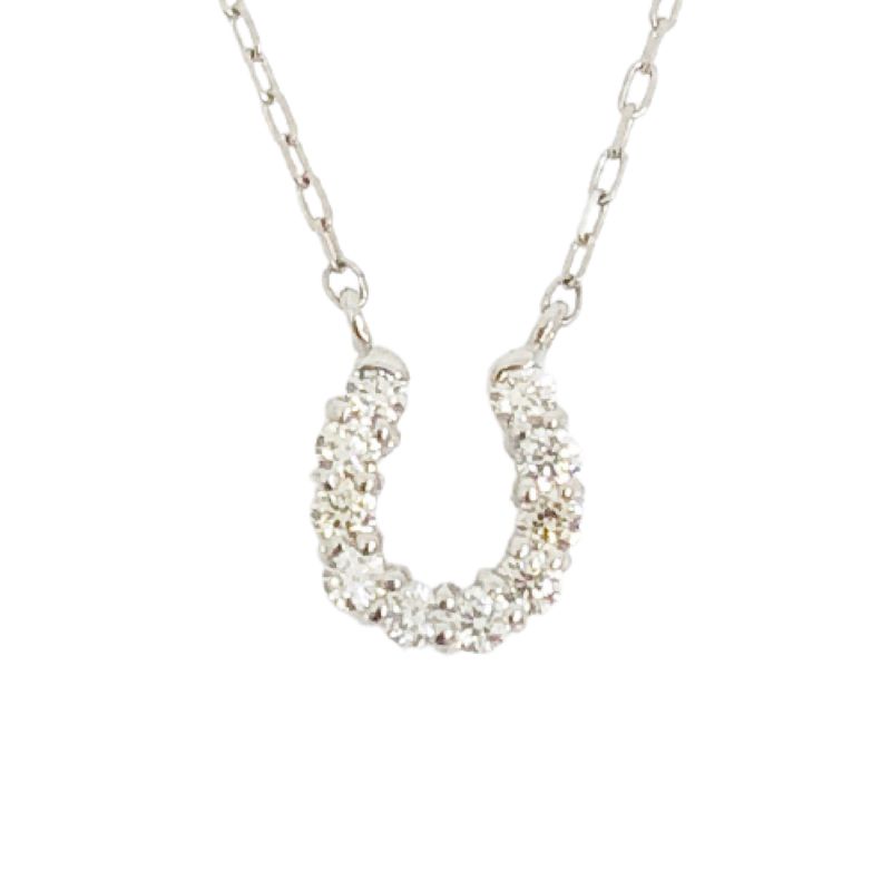 【ふるさと納税】＜ 甲府ジュエリー ＞ ネックレス ジュエリー アクセサリー レディース ダイヤモンド 0.1カラット ハート&キューピッド 馬蹄 プラチナ ジュエリーケース付 鑑別書付 保証書付 k131-111 サムネイル2