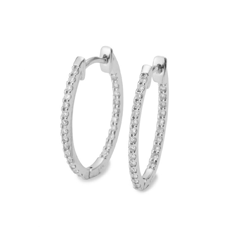 【ふるさと納税】＜ 甲府ジュエリー ＞ ピアス ダイヤモンド ジュエリー アクセサリー レディース おしゃれ 両耳用 Pt950 プラチナ エタニティ フープ 計0.50ct ギフト プレゼント 鑑別カード付 保証書付 k106-030 サムネイル2