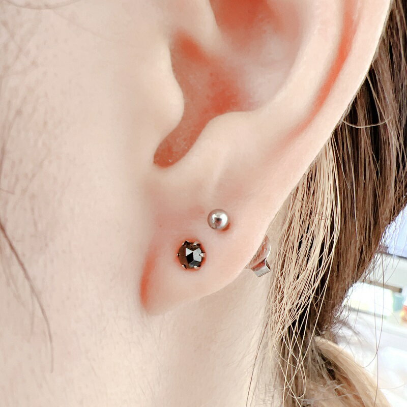 【ふるさと納税】＜ 甲府ジュエリー ＞ ピアス ジュエリー アクセサリー レディース メンズ ブラックダイヤ スーパーローズカット プラチナ 0.4カラット ギフト プレゼント ジュエリーケース付 鑑別書付 保証書付 k132-002 サムネイル3