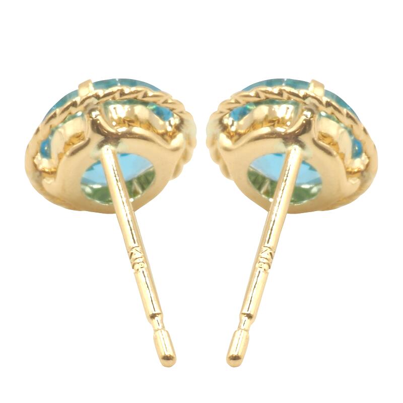 【ふるさと納税】＜ 甲府ジュエリー ＞ ピアス ジュエリー レディース アクセサリー ブルートパーズ 計1.20ct K18 イエローゴールド ひねり枠 ギフト プレゼント 鑑別書付 保証書 k132-026 サムネイル3