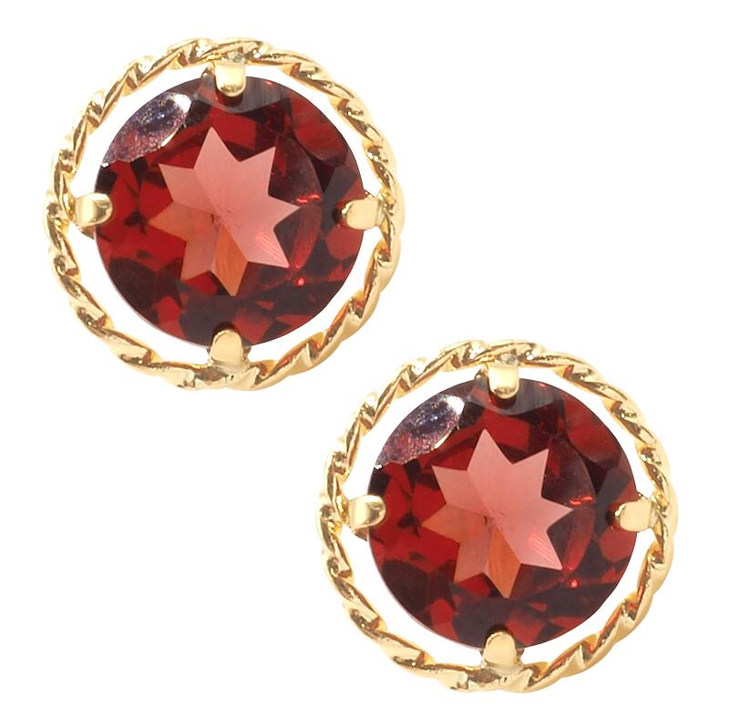 【ふるさと納税】＜ 甲府ジュエリー ＞ ピアス ジュエリー レディース アクセサリー ガーネット 計1.20ct K18 イエローゴールド ひねり枠 ギフト プレゼント 鑑別書付 k132-027 サムネイル2