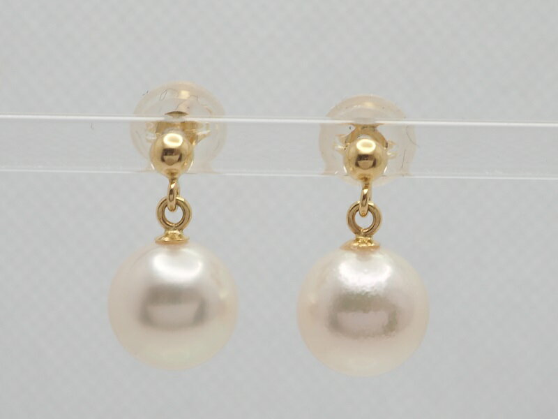 【ふるさと納税】＜ 甲府ジュエリー ＞ ピアス ジュエリー アクセサリー レディース アコヤパール 真珠 K18 18金 イエローゴールド YG シンプル ギフト プレゼント シリコン ダブルロックキャッチ 鑑別書付 保証書付 k132-020 サムネイル2