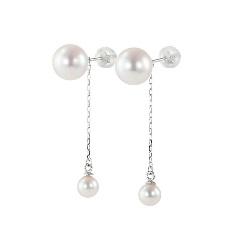 【ふるさと納税】＜ 甲府ジュエリー ＞ ピアス ジュエリー アクセサリ— レディース あこや真珠 パール K18 ホワイトゴールド WG パールピアス チャーム付 2way ジュエリーケース ペーパーバッグ 保証書付 k152-009 サムネイル3