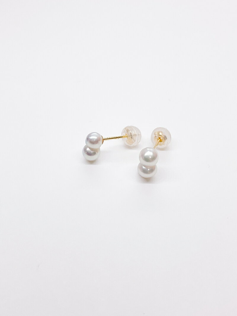 【ふるさと納税】＜ 甲府ジュエリー ＞ ピアス ジュエリー アクセサリー レディース あこや真珠 パール K18 イエローゴールド 希少 ふたごパール ベビーパール 普段使い オケージョン ギフト プレゼント ジュエリーケース付 保証書付 k152-016 サムネイル2