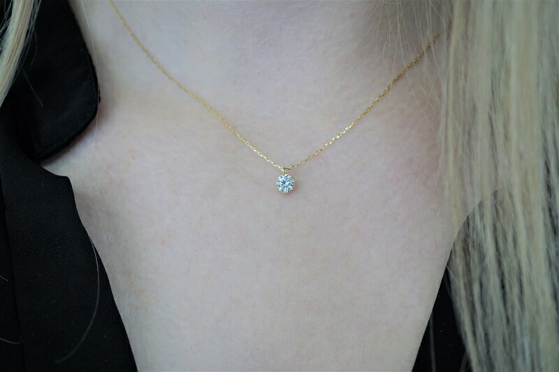 【ふるさと納税】＜ 甲府ジュエリー ＞ ネックレス ペンダント レディース ジュエリー アクセサリー K18 イエローゴールド 人工ダイヤモンド0.3ct up ジュエリーケース付 鑑定書付 保証書付 k163-006 サムネイル3