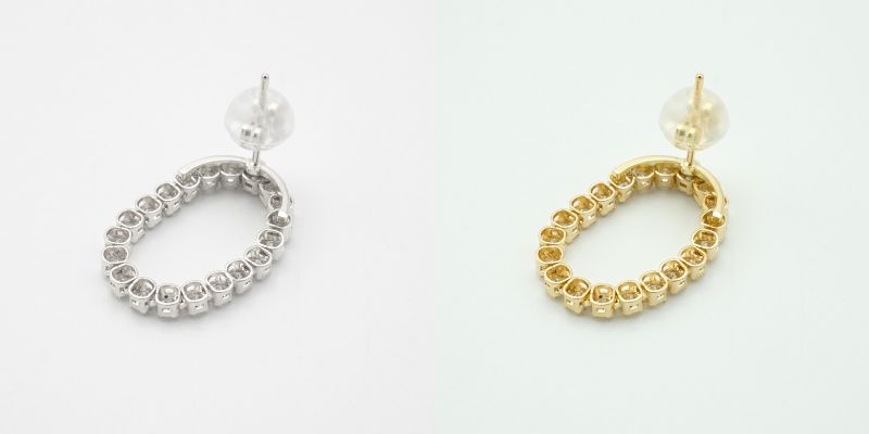 【ふるさと納税】＜ 甲府ジュエリー ＞ ピアス ジュエリー レディース アクセサリー ラボグロウン ダイヤモンド 人工ダイヤ 1.0ct 選べる地金 2種 プラチナ PT900 K18 イエローゴールド テニス 両耳用 ジュエリーケース付 鑑別書付 保証書付 k163-036 サムネイル2