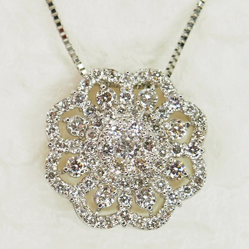 【ふるさと納税】＜ 甲府ジュエリー ＞ ネックレス ペンダント ジュエリー アクセサリー プラチナ シンメトリー ダイヤモンド ジュエリーケース付 鑑別書付 保証書付 k168-027 サムネイル3