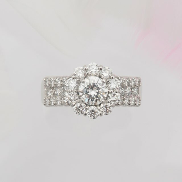 【ふるさと納税】＜ 甲府ジュエリー ＞ リング 指輪 レディース ジュエリー アクセサリー ダイヤモンド 計1.5ctUP 天然 大粒 プラチナ エレガント おしゃれ ギフト プレゼント ジュエリーケース付 鑑別書付 保証書付 k168-107 サムネイル2