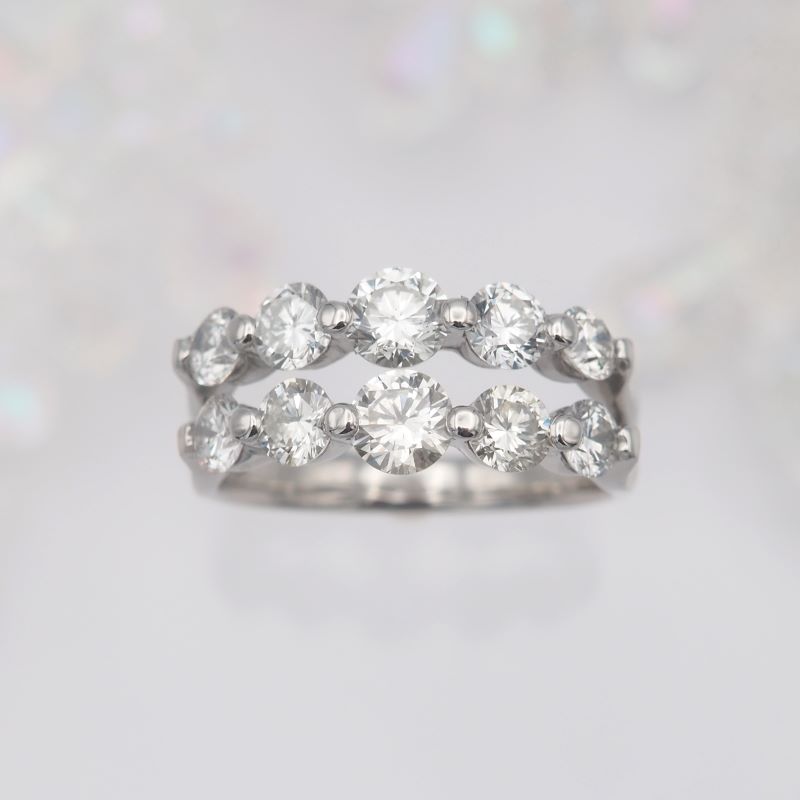 【ふるさと納税】＜ 甲府ジュエリー ＞ リング 指輪 レディース ジュエリー アクセサリー 天然 ダイヤモンド 大粒 10石 2.0ctUP プラチナ おしゃれ エレガント ギフト プレゼント ジュエリーケース付 鑑別書付 保証書付 k168-114 サムネイル2