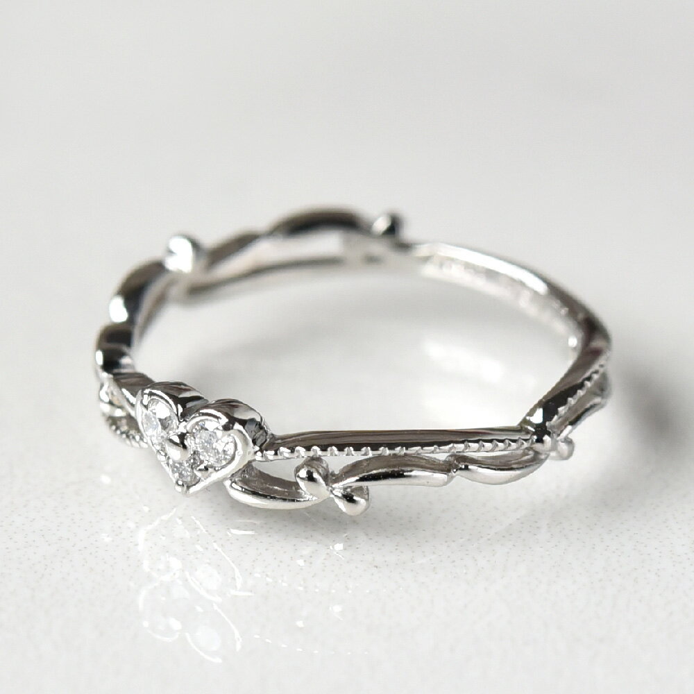 【ふるさと納税】＜ 甲府ジュエリー ＞ リング 指輪 レディース ジュエリー アクセサリー プラチナ ダイヤモンド 0.05ct ハート デザイン モチーフ ジュエリーケース付き ギフト ラッピング 贈り物 鑑別カード付 保証書付 天然 輝く 永遠 k167-010 サムネイル3