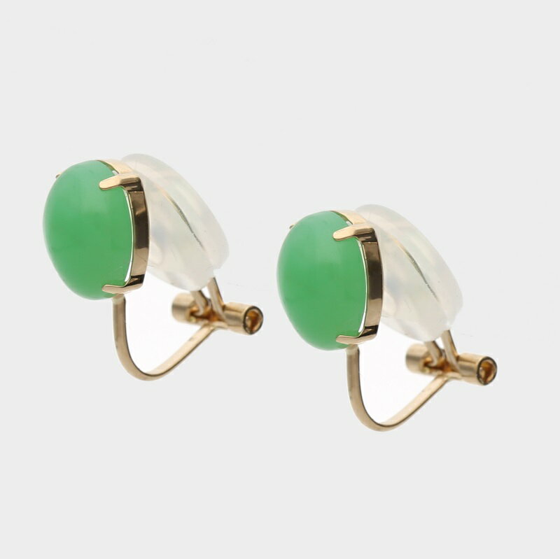 【ふるさと納税】＜ 甲府ジュエリー ＞ イヤリング ジュエリー アクセサリー レディース K18 イエローゴールド クリソプレーズ 痛くなりにくい ジュエリーケース付 保証書付 k187-014 サムネイル2