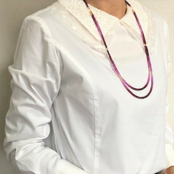 【ふるさと納税】＜ 甲府ジュエリー ＞ ネックレス ペンダント レディース ジュエリー アクセサリー ルビー ピンクサファイア 2WAY ロング ギフト プレゼント K18 箱ケース付 鑑別書付 保証書付 k198-006 サムネイル2