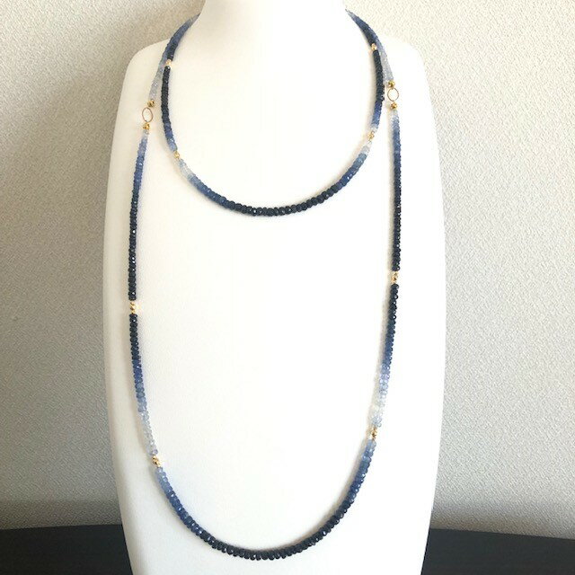 【ふるさと納税】＜ 甲府ジュエリー ＞ ネックレス ペンダント レディース ジュエリー アクセサリー サファイア グラデーション 2WAY ロング ギフト プレゼント 箱ケース付 鑑別書付 保証書付 k198-010 サムネイル3