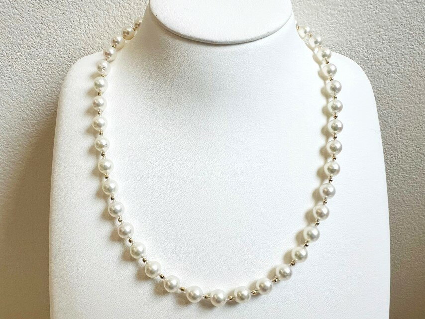 【ふるさと納税】＜ 甲府ジュエリー ＞ ネックレス ペンダント ジュエリー レディース アクセサリー アコヤ真珠 7mm〜6.5mm K18 ミラーボール 上品 華やか カジュアル フォーマル ギフト プレゼント 鑑別書付 保証書付 箱ケース付 k198-029 サムネイル2