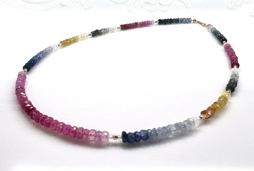 【ふるさと納税】 ネックレス ペンダント ジュエリー レディース アクセサリー サファイヤ マルチカラー オレンジ イエロー グリーン グラデーション K18 ミラーボール カジュアル フォーマル 華やか ギフト プレゼント 鑑別書付 保証書付 箱ケース付 k198-031 サムネイル2