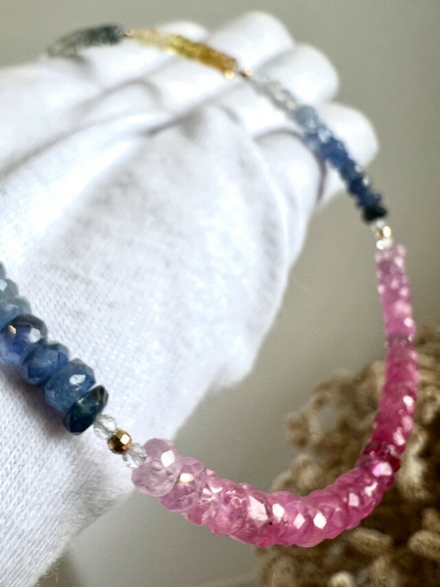 【ふるさと納税】 ネックレス ペンダント ジュエリー レディース アクセサリー サファイヤ マルチカラー オレンジ イエロー グリーン グラデーション K18 ミラーボール カジュアル フォーマル 華やか ギフト プレゼント 鑑別書付 保証書付 箱ケース付 k198-031 サムネイル3