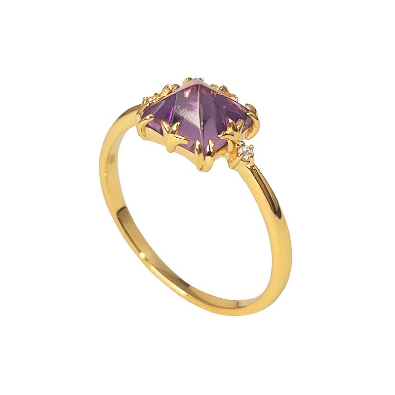 【ふるさと納税】＜ 甲府ジュエリー ＞ リング 指輪 ジュエリー レディース アクセサリー アメジスト ダイヤモンド 0.02ct K10 YG イエローゴールド nocon ギフト プレゼント ラッピング 手提げ袋付 ジュエリーケース 保証書付 k216-055 サムネイル3