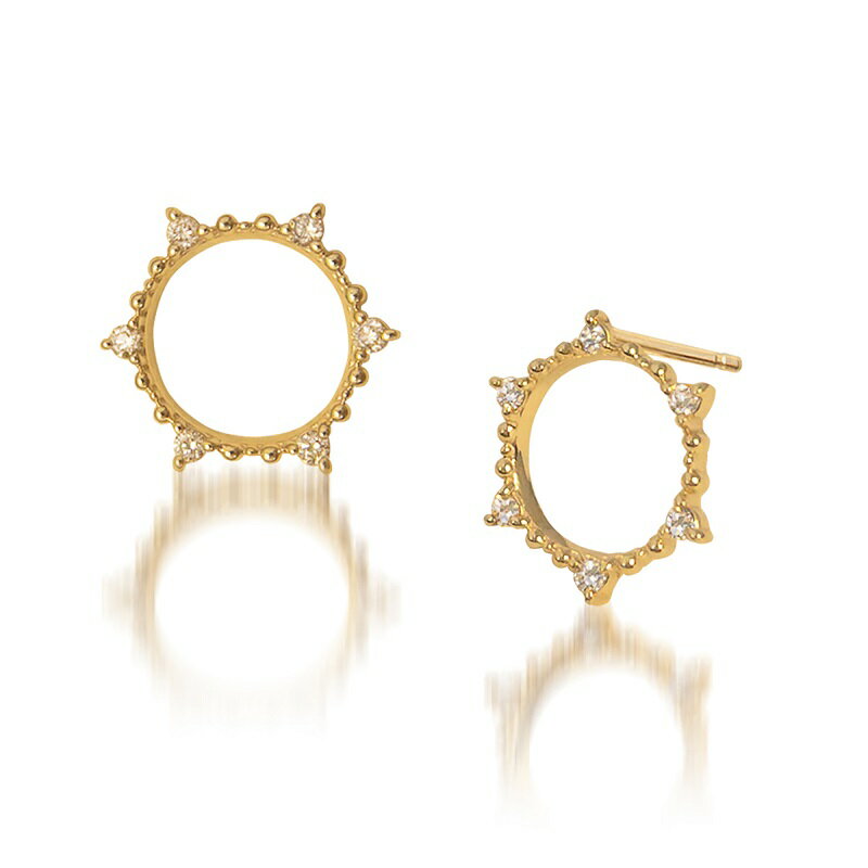 【ふるさと納税】＜ 甲府ジュエリー ＞ ピアス レディース ジュエリー アクセサリー おしゃれ ダイヤモンド 0.06ct K10 イエローゴールド YG nocon 普段使い ギフト プレゼント ジュエリーケース付 保証書付 k216-022 サムネイル2