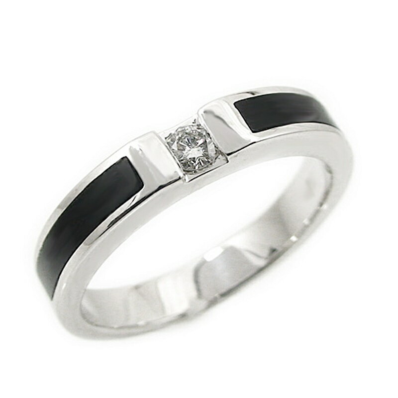 【ふるさと納税】＜ 甲府ジュエリー ＞ リング 指輪 ジュエリー レディース アクセサリー ダイヤモンド 0.1ct プラチナ PT900 オニキス 瑪瑙 総無垢 平打ち おしゃれ ギフト プレゼント 保証書付 専用ケース付 k201-015 サムネイル2