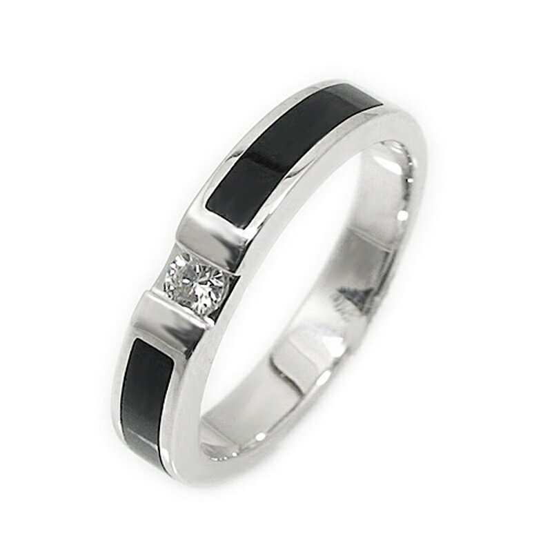 【ふるさと納税】＜ 甲府ジュエリー ＞ リング 指輪 ジュエリー レディース アクセサリー ダイヤモンド 0.1ct プラチナ PT900 オニキス 瑪瑙 総無垢 平打ち おしゃれ ギフト プレゼント 保証書付 専用ケース付 k201-015 サムネイル3