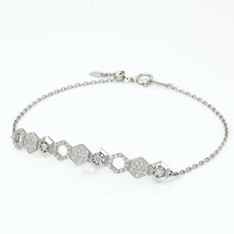 【ふるさと納税】＜ 甲府ジュエリー ＞ ブレスレット ジュエリー レディース アクセサリー ダイヤモンド 計0.35ct 天然 プラチナ Deliciae ハニカム ギフト プレゼント ケース付 バッグ付 鑑別書付 保証書付 k137-100 サムネイル2