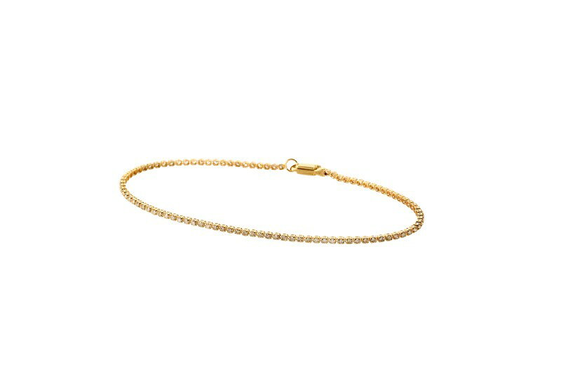 【ふるさと納税】＜ 甲府ジュエリー ＞ ブレスレット ジュエリー レディース アクセサリー 天然ダイヤモンド 計1.00ct〜1.15ct K18 YG ライトブラウン テニスブレスレット Deliciae 選べる種類 17cm〜19cm ギフト プレゼント ケース付 バッグ付 鑑別書付 保証書付 k137-144 サムネイル2