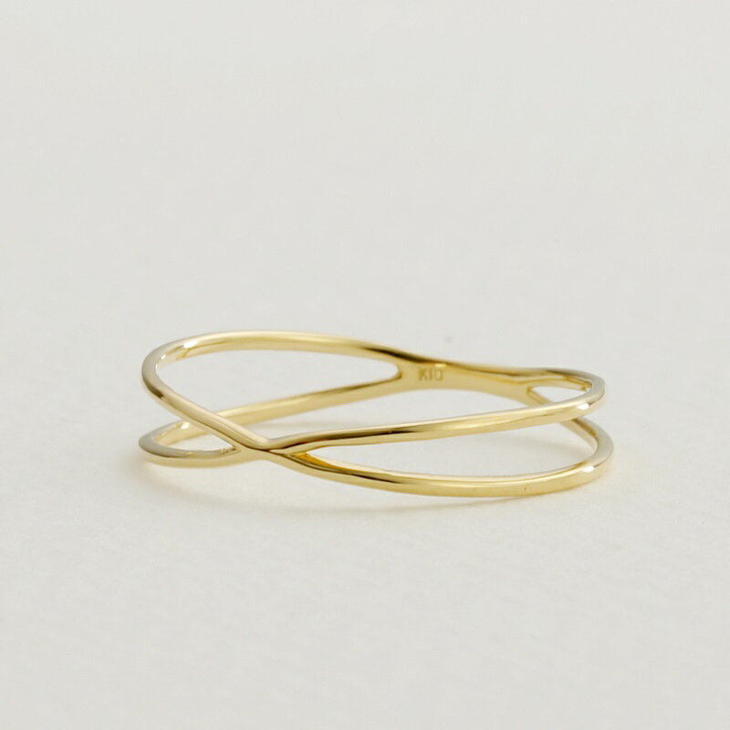 【ふるさと納税】＜ 甲府ジュエリー ＞ リング 指輪 ジュエリー レディース アクセサリー K10 ゴールド クロス デザイン シンプル 華奢 ギフト ラッピング ジュエリーケース付 保証書付 k228-003 サムネイル2
