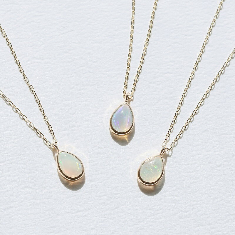 【ふるさと納税】＜ 甲府ジュエリー ＞ 即納 ネックレス ペンダント ジュエリー レディース アクセサリー K10 ペアシェイプ オパール シンプル 小さめ 普段使い ギフト プレゼント ラッピング ジュエリーケース付 保証書付 k228-080 サムネイル3