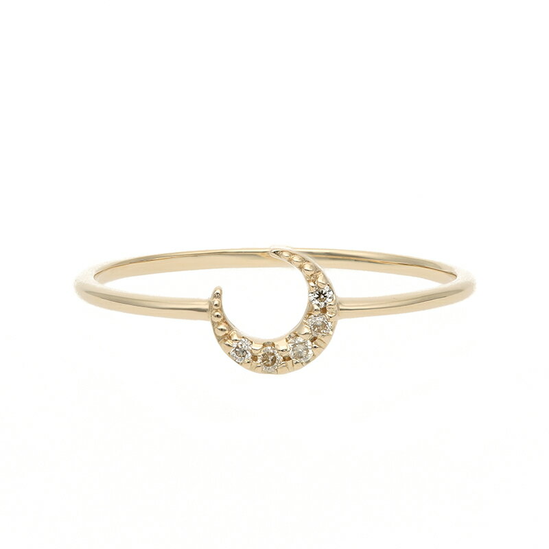 【ふるさと納税】＜ 甲府ジュエリー ＞ リング 指輪 ジュエリー レディース アクセサリー ダイヤモンド 0.03ct K10 イエローゴールド 三日月 モチーフ レイヤード シンプル ギフト プレゼント ジュエリーケース付 保証書付 k228-114 サムネイル2